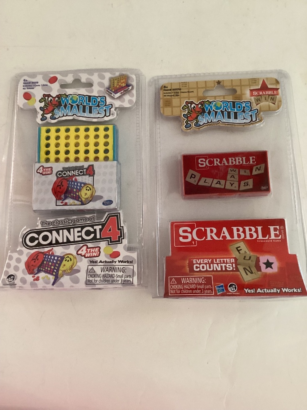 Set of 2 Worlds Smallest Classic Games: Scrabble & Connect Four